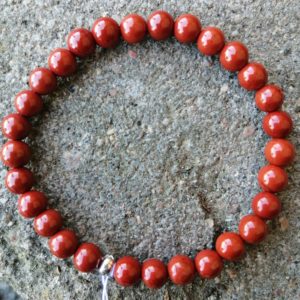 Bracelet femme en jaspe rouge