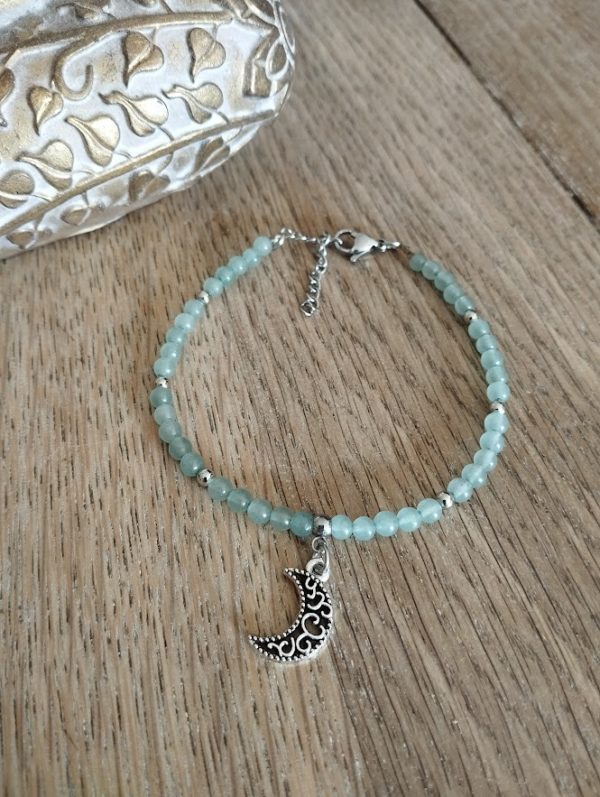 Bracelet de cheville en aventurine verte