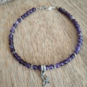 Bracelet de cheville en améthyste