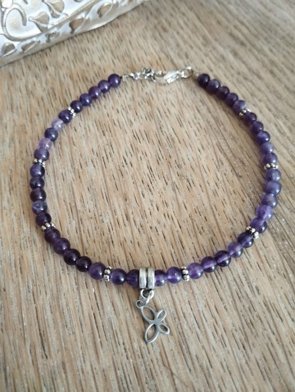 Bracelet de cheville en améthyste