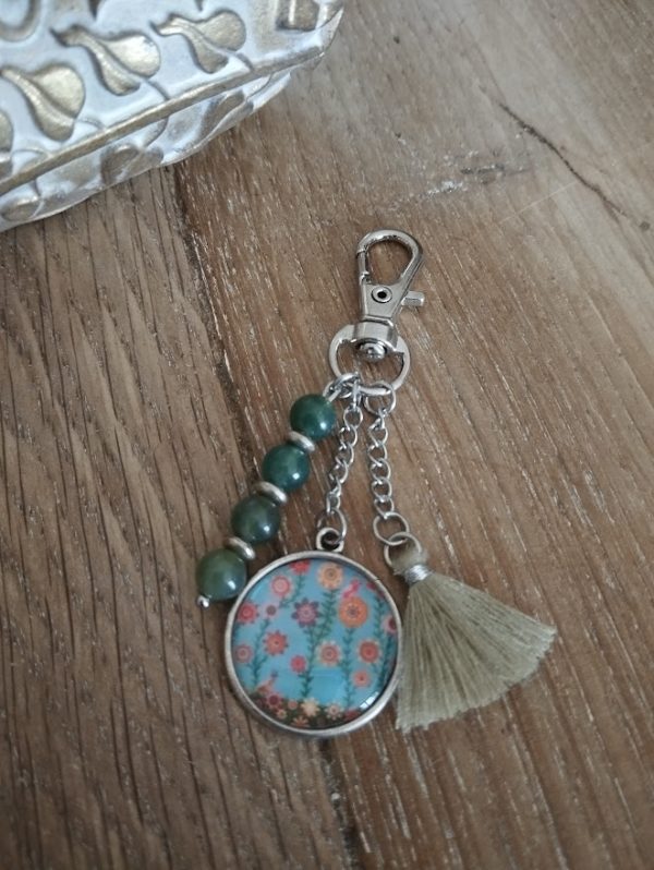 Porte-clé en Agate mousse verte