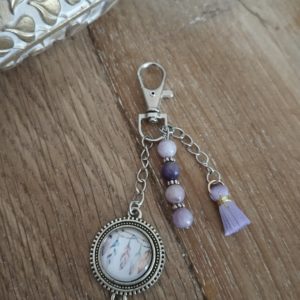 Porte-clé en Lépidolite