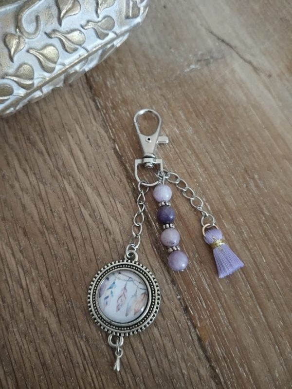 Porte-clé en Lépidolite