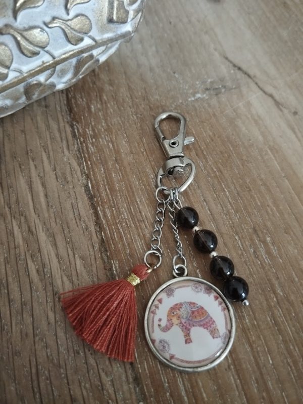 Porte-clé en Quartz Fumé