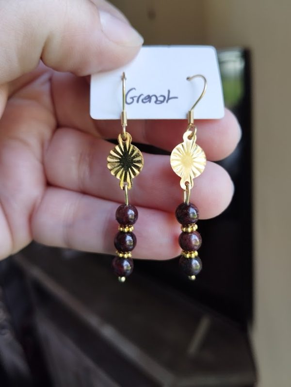 Boucles d'oreille en Grenat – Image 2