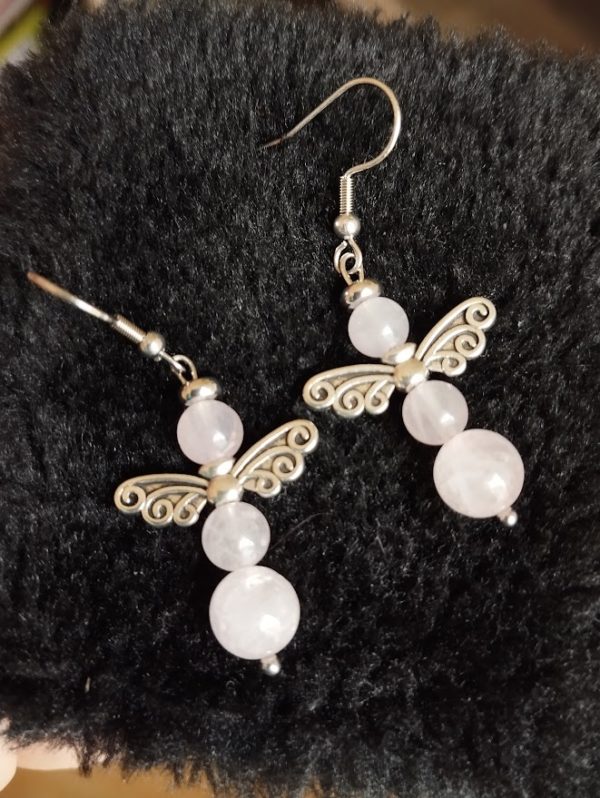 Boucles d'oreille en Quartz rose