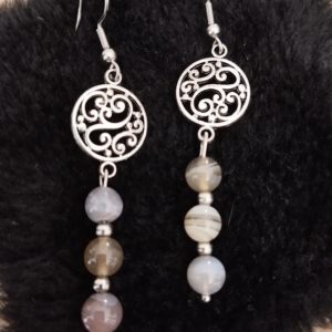 Boucles d'oreille en Agate de Botswana