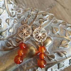 Boucles d'oreille en Cornaline