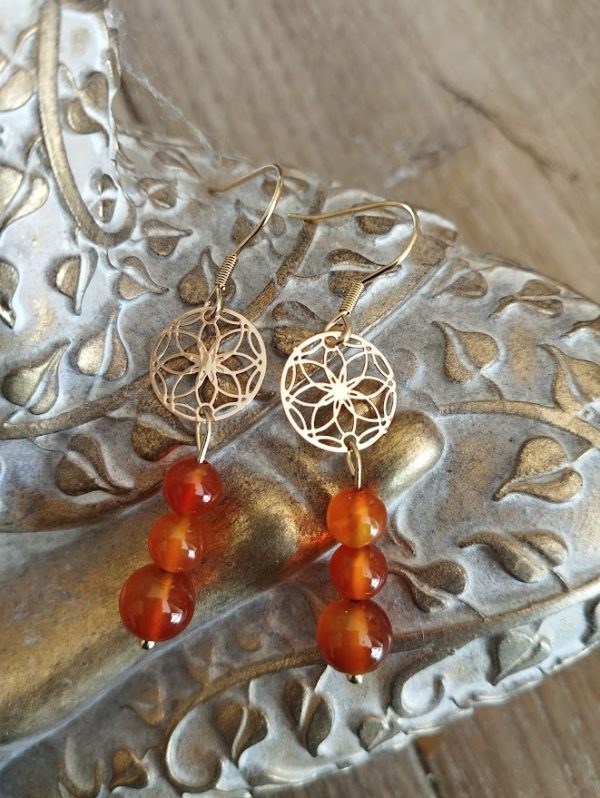 Boucles d'oreille en Cornaline