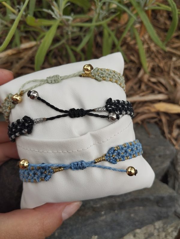 Bracelet cabochon en pierre & micro-macramé – Image 4