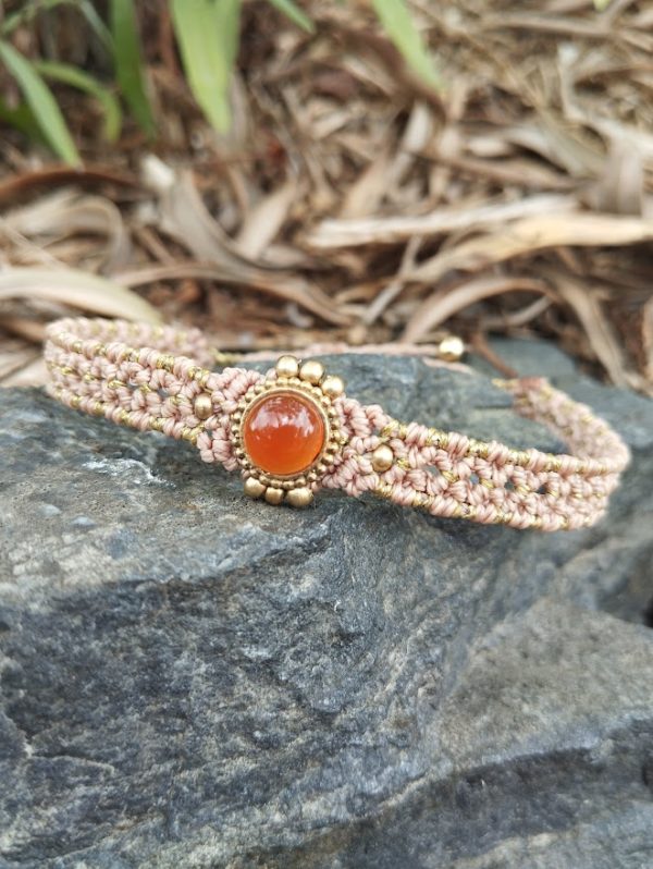 Bracelet cabochon en pierre & micro-macramé – Image 5