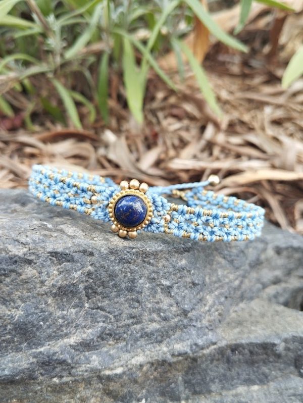 Bracelet cabochon en pierre & micro-macramé – Image 6