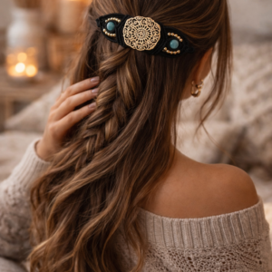 Collection "ANAHATA" : barrettes en pierres et micro-macramé